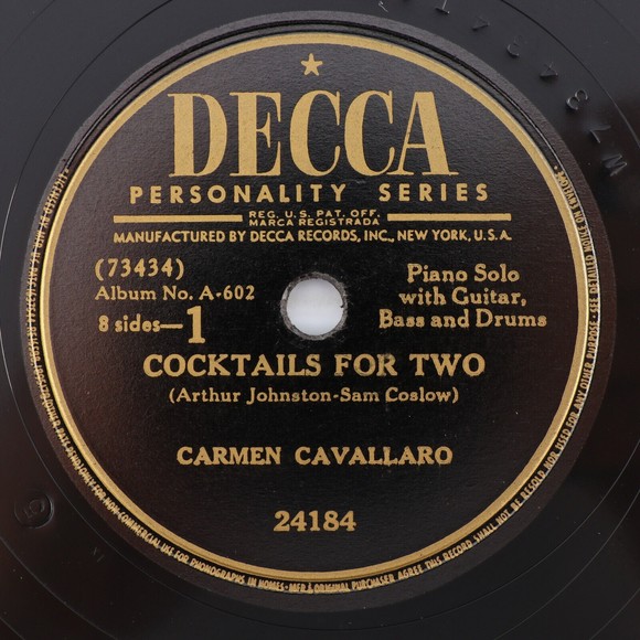 Carmen Cavallaro – Dancing In The Dark - 4x 10" 78 rpm Record Book Set P-169 - Picture 9 of 16